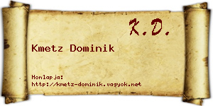 Kmetz Dominik névjegykártya